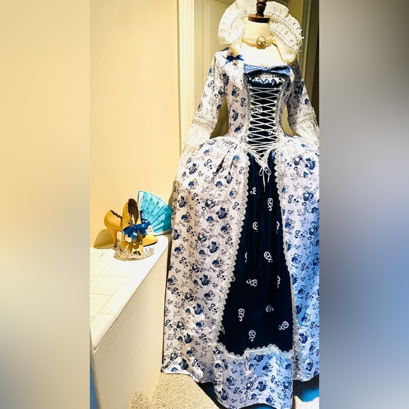 STUNNING, ONE OF A KIND, HANDMADE MARIE ANTOINETTE COSTUME! SIZE 6-8 Medium - Picture 4 of 9